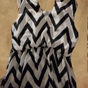 Black and white chevron dress